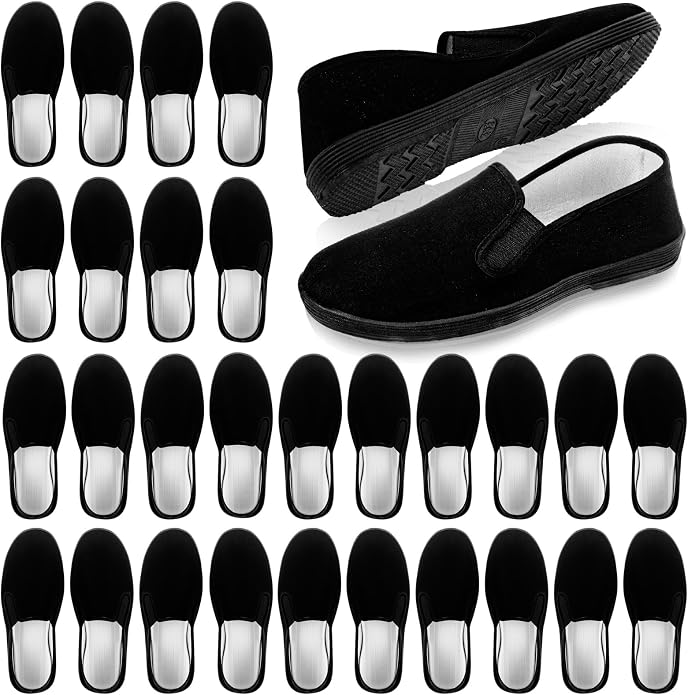 Chicingyou Homeless Care Package Supplies Tennis Shoes Bulk for Homeless Men Women Black Cloth Shoes Bulk Size S M L