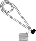 Save the Girls Clip and Go Double Link Chain (Silver - Silver Pouch) – Stylish Phone Lanyard Crossbody with Wallet for Women, Hands-Free Carrying and Adjustable Crossbody Chain Strap