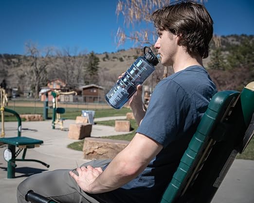 Epic Water Filters Nalgene OG Water Bottle with Filter, USA Made, BPA Free, Removes 99.99% Tap Water Contaminants, Forever Chemicals, Motivational Blue, 48 oz