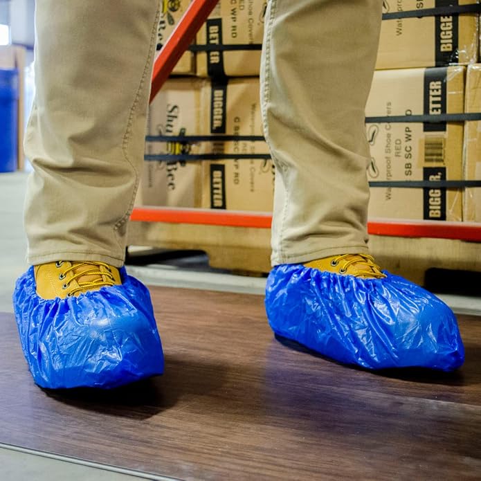 ShuBee Waterproof Shoe & Boot Covers Slip-Resistant Disposable for Plumbing Construction Floor Protection - 40 Pair