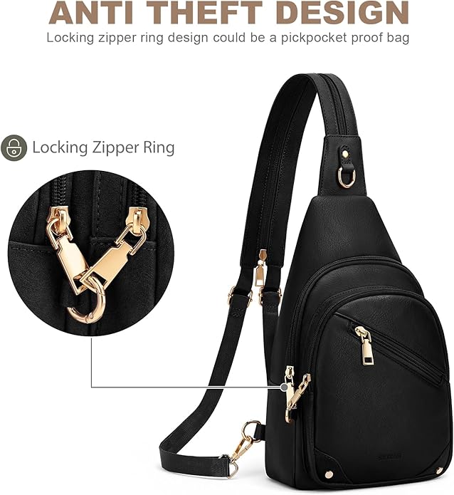 SYTRAH Anti Theft Sling Bag for Women, RFID Crossbody Purses Convertible Sling Backpack, Cross Body Purse Chest Bag