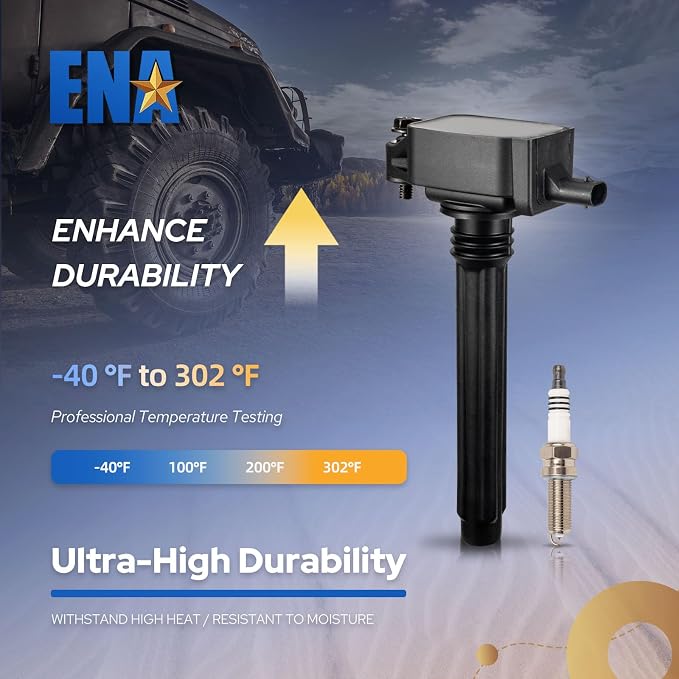 ENA Set of 6 Ignition Coils & Iridium Spark Plugs for UF648 Compatible with Chrysler Dodge Charger Jeep Grand Cherokee Wrangler 200 300 Challenger Journey 3.2L 3.6L V6 Replace for 93175 C894 C1791