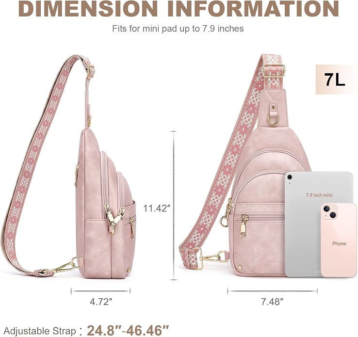 SYTRAH Anti Theft Crossbody Bags for Women, RFID Sling Bag Travel Purse, RFID Cross Body Purses Chest Bag for Travel