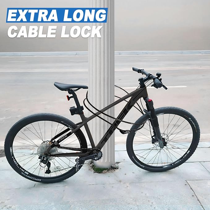 Long Cable Lock, Extra Long Straight Bike Lock (5ft to 25ft) with Resettable Combination, Kayak Locks, Unique Thin end Cable Locks Suitable Kayak, Scooter, Paddle Boards, Canoe, Jet Ski