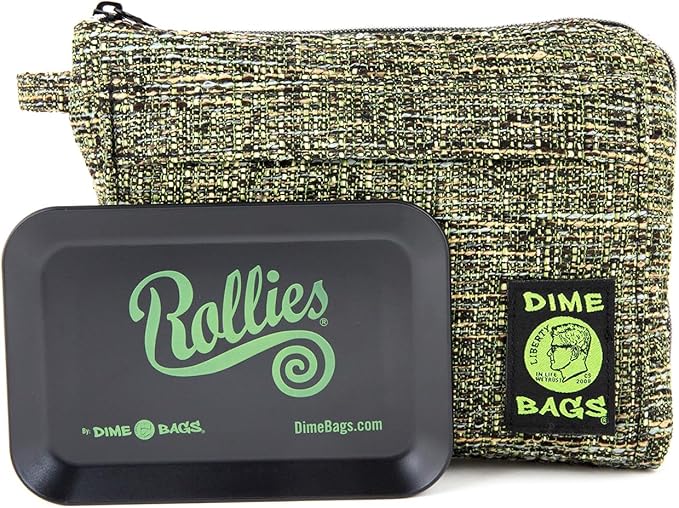 Dime Bags All-in-One Padded Pouch with Accessory Tray & Smell/Spill Proof Pocket, Protective Case for Glass Storage & Travel