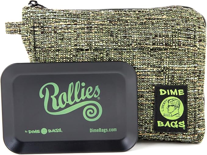 Dime Bags All-in-One Padded Pouch with Accessory Tray & Smell/Spill Proof Pocket, Protective Case for Glass Storage & Travel