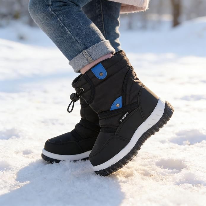 CIOR Winter Snow Boots for Boy and Girl Outdoor Waterproof with Fur Lined(Toddler/Little Kids)