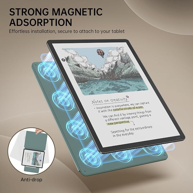 MoKo Magnetic Case for All-New 11" Kindle Scribe 2025(3rd Generation) & Kindle Scribe Colorsoft 2025(1st Generation) - Slim Folio Premium PU Leather Cover with Pen Clasp & Auto Sleep Wake, Turquoise