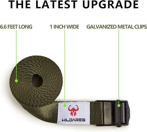 1" x 6.6' Trail Cam Strap,Game Camera Straps,Trail Camera mounting Straps,1800 lbs,Heavy-Duty,Tree Belts,Durable Nylon Fiber,Long-Lasting Alloy Buckle,Pack of 2
