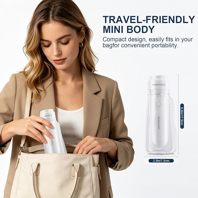 Portable Bidet for Travel – USB-C Rechargeable, 3 Modes, 400ml, Waterproof Sprayer + 2 Nozzles – Baby Portable Bidet, Bidet for Men, Travel Bidet for Women