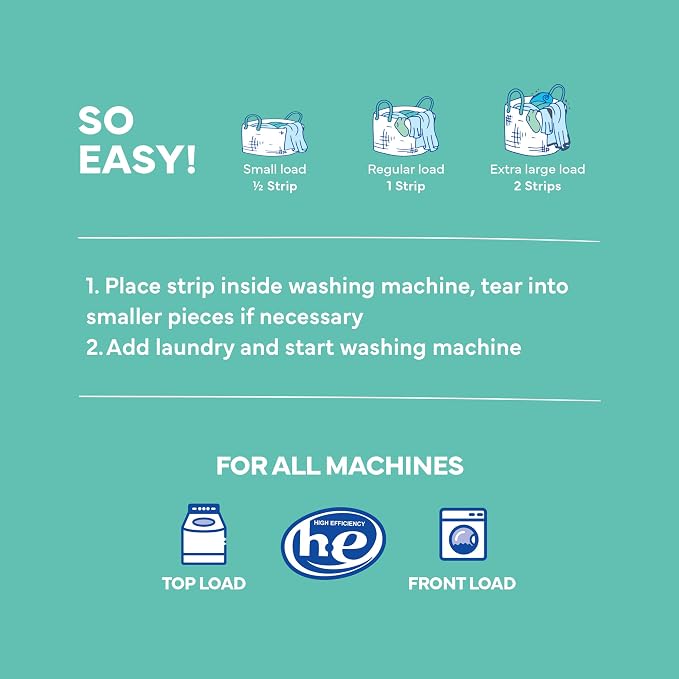 Tru Earth Compact Dry Laundry Detergent, Unscented - Up to 64 Loads (32 Sheets) | Liquidless Detergent, Travel | Packaging May Vary