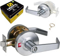 Privacy Commercial Door Locks Heavy Duty Grade 2 Lever for Commercial Bathroom, Non-Handed, UL 3 Hour Fire Rated, ADA Compliant, Satin Chrome Finish 26D, 2-3/4''Backset, X-XG-BK-70