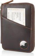 Polare Full Grain Leather Travel Passport Wallet With AirTag Slot RFID Blocking Passport Holder Soft Bifold Cover Case with YKK Zipper