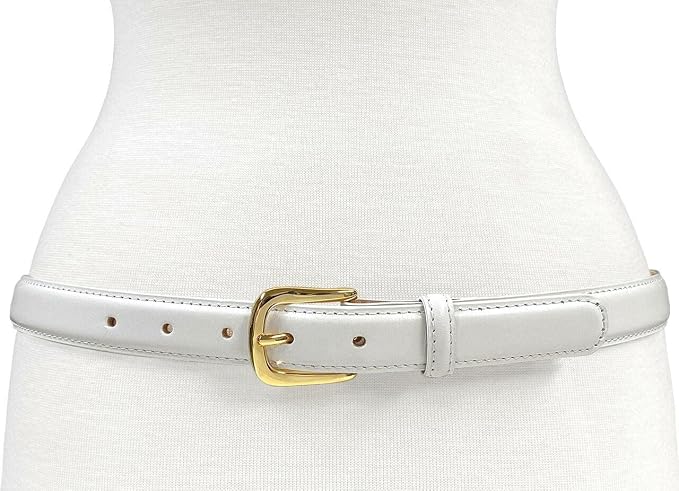 Genuine Full-Grain Cowhide Leather Dress Belt Solid Brass Gold Buckle 1-3/8'' or 1" Wide