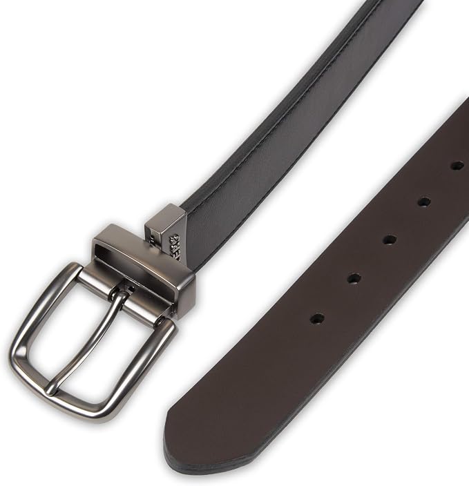DOCKERS Men's Two-in-one Reversible Rotative Buckle Everyday Casual Dress Belt (Regular and Big & Tall Sizing)