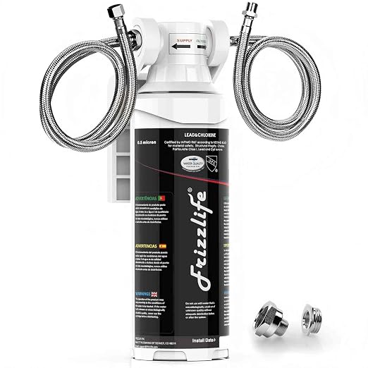 Frizzlife Under Sink Water Filter System-NSF/ANSI 53&42 Certified High Capacity Direct Connect Under Counter Drinking Water Filtration System-0.5 Micron Reduces Lead, Chlorine, Bad Taste & Odor