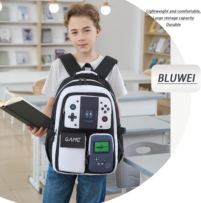 Boys Backpack Kids Bookbag Teens School Bag Luminous Game Large capacity bag