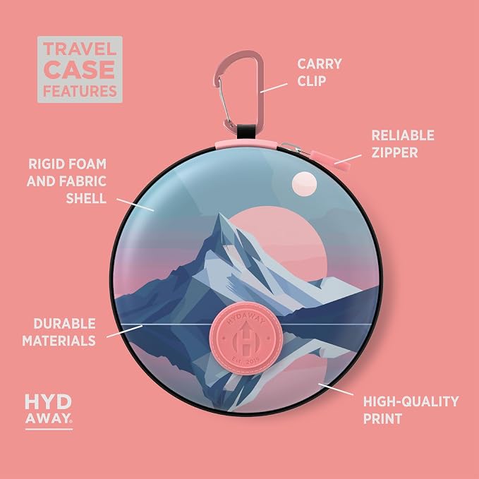 HYDAWAY Hydration Travel Pack - 25oz Collapsible Water Bottle with Flip-Top Lid and Protective Travel Case - BPA-Free, Leak-Resistant, Reusable Bottle for Traveling, Hiking, and Daily Use