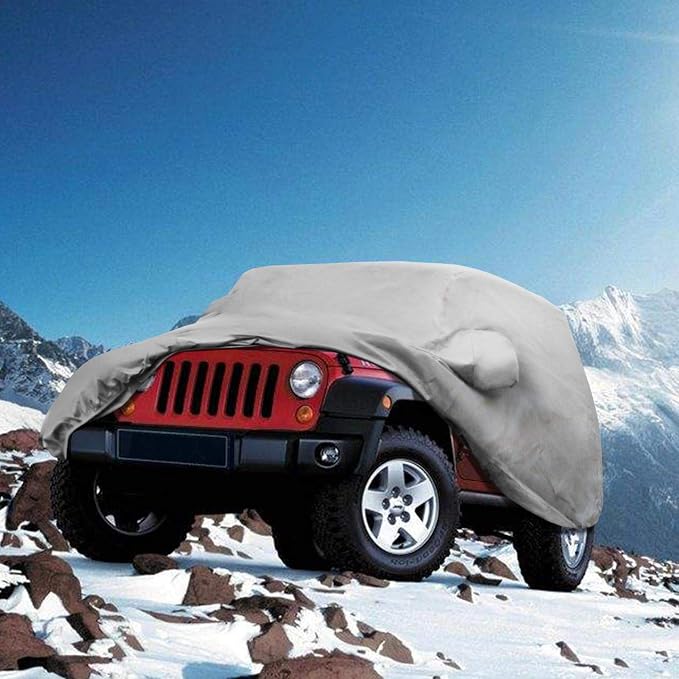Leader Accessories Xtreme Guard Car Cover Waterproof Compatible for Jeep Wrangler 4 Door Car Cover CJ,YJ, TJ,&JK