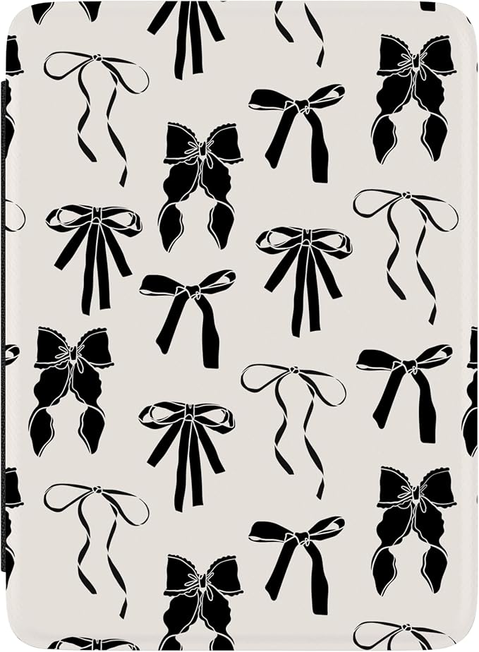 Casely Kindle Case | Goth Girlie | Black Bows | Compatible with 7" Kindle Colorsoft and 7" Kindle Paperwhite (12th Gen 2024 Edition) | Auto Sleep/Wake | Hand Strap | Vegan Leather