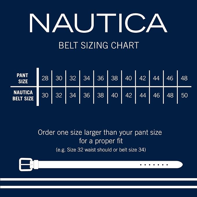 Nautica Men's Reversible Leather Belt | 2-in-1 | Classic | Everyday | Business | Work | Dress | Casual | Metal Buckle