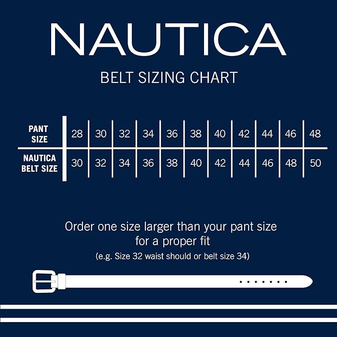 Nautica Men's Reversible Leather Belt | 2-in-1 | Classic | Everyday | Business | Work | Dress | Casual | Metal Buckle