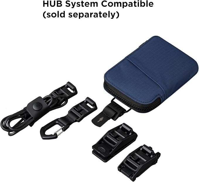 ALPAKA Zip Card Pouch - Card Wallet and Coin Pouch - Holds 12-20 Cards and Cash Holder with Blue Axoflux, RFID Blocking Weatherproof Material