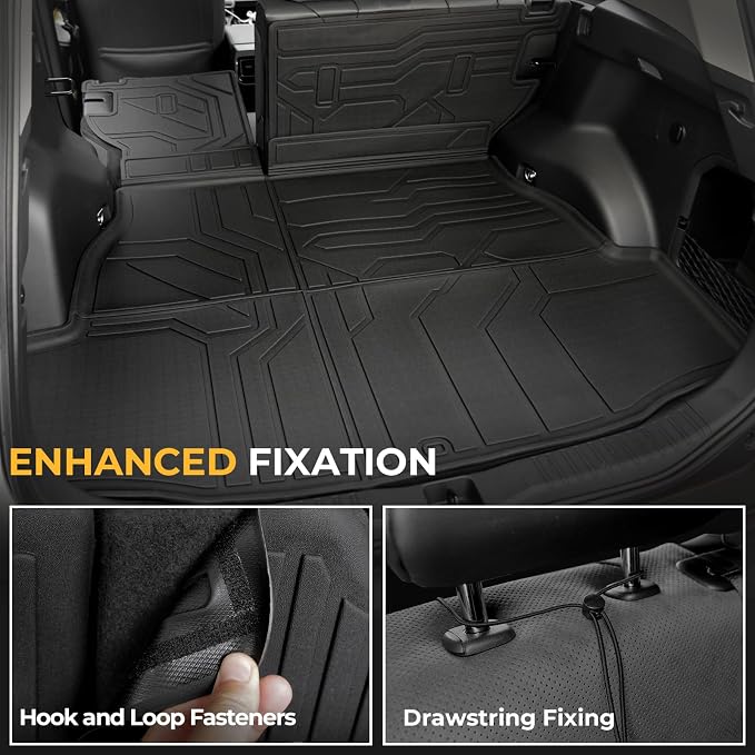 Floor Mats for Toyota RAV4 Hybrid 2026, All Weather Floor Mats Trunk Cargo Liner with Backrest Protectors Accessories, Full Coverage Set (Not for PHEV or Subwoofer Models)