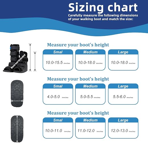 Waterproof Boot Cover for Medical and Orthopedic Boots, Heavy-Duty Non-Slip Sole, Reusable Shoe Protector for Rain, Snow, Beach, Garden, Indoor & Outdoor Use-Small-(Please Measure The Medical Boot Carefully)