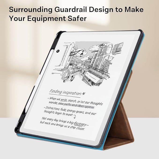 CoBak Case for 11" Kindle Scribe 3rd Generation 2025, Kindle Scribe Colorsoft with Two Viewing Angles - All New PU Leather Cover with Auto Sleep Wake, Pen Holder. Retro Brown