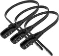 Zip Tie Lock, Adjustable Cable Lock with Combination - Lightweight Quick Combo Locking Security for Bicycle Racks, Kids Bikes, Motorcycle Helmets, Strollers, Skis, Sheds, Cabinets (3 Pack)