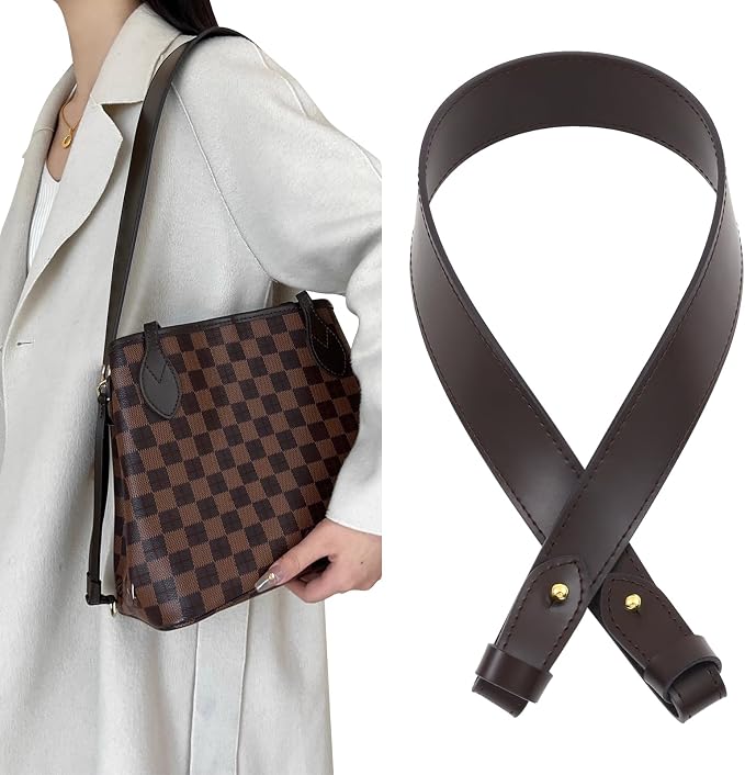 jiesinlov Vachetta Leather Replacement Straps Purse Shoulder Strap for Gracefull Bags (W1.4in,L25in-Coffee)