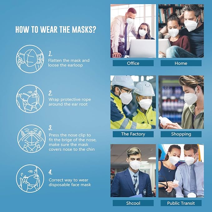WWDOLL KN95 Face Mask 25 Pack, 5-Layers Breathable Disposable KN95 Masks