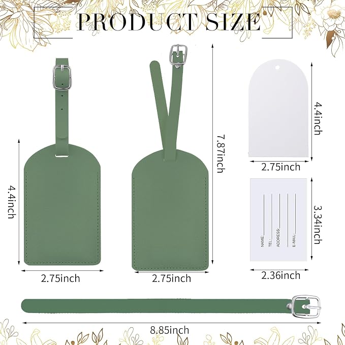 Amylove 48 Sets Leather Luggage Tags Bulk Wedding Favors Luggage Tags for Guests Bridal Gifts Wedding Bridal Shower Gift PU Leather with Name ID Card Tag for Guests
