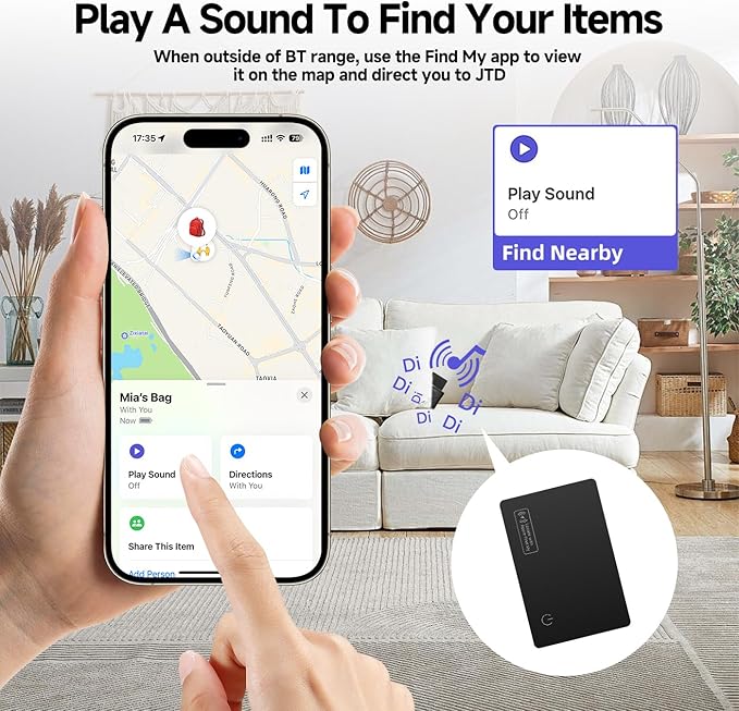 4-Pack 2026 Air Card Tag Tracker Wallet Tracker Card| Ultra Slim 0.07in, IP68 Waterproof | Works with Find My (iOS) | for Wallets, Keys, Luggage,Bags