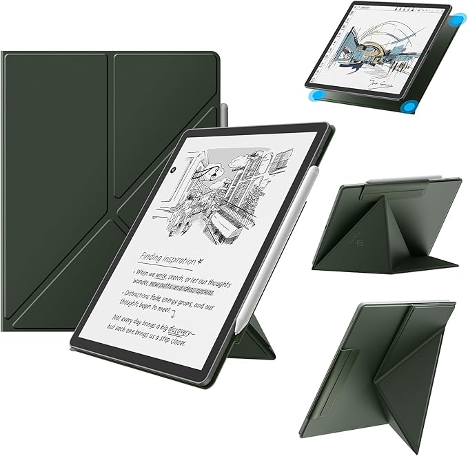 Fintie Case for 11" Kindle Scribe 2025 (3rd Gen) and Kindle Scribe Colorsoft 2025 (1st Gen), Slim Lightweight Multi-Viewing Angles Stand Detachable Magnetic Cover with Pen Buckle, Alpine Green