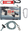 Rough Enough Kids Wallet for Boys Teen, Light Blue Camo Canvas | RFID Blocking, Lanyard, Keychain, 5 Card Slots, 3 Zippered Pockets, Suitable for Travel, Camping, Outdoor Sports