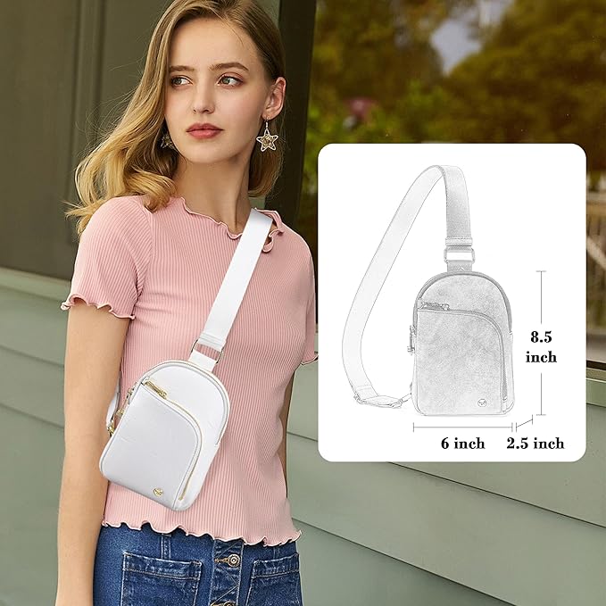INICAT RFID Blocking Sling Bag, Anti Theft Crossbody Bag for Women Compact Travel Purses Vegan Leather