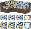 8Pcs Stretch Patio Cushion Covers, Outdoor Couch & Sofa Replacement Slipcovers for Patio Furniture Cushion Covers, Washable Reusable Furniture Protector