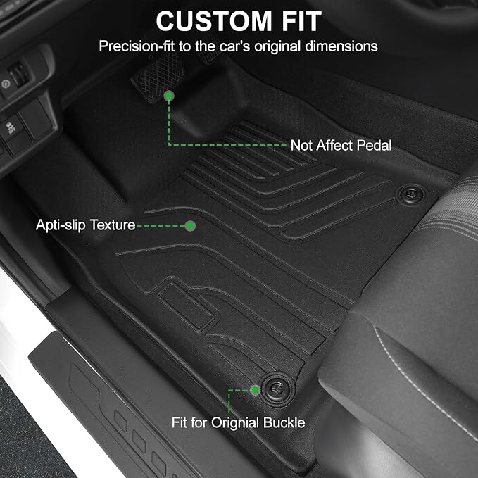 Floor Mats for 2022-2026 Honda Civic Sedan Hatchback Si (Include Sport, Not for Hybrid, 2nd Row with & w/o USB Port), for Acura Integra 2023-2026, TPE All Weather Durable Floor Mats
