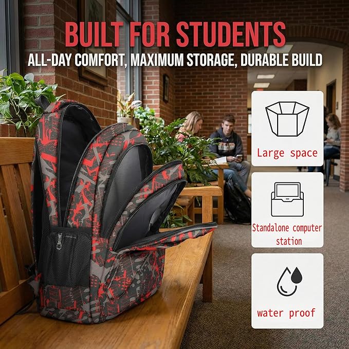 rickyh style School Backpack Travel Bag for Men & Women Lightweight College Back Pack with Laptop Compartmen