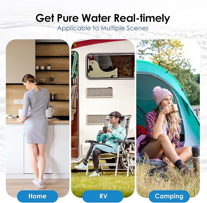 Waterdrop Black Water Filter, Replacement for Berkey®, Purewell®, ProOne®, BB9-2® Carbon Filters, Waterdrop Gravity Water Filter System, NSF/ANSI 42&372 Certified Water Filter, 2 Pack