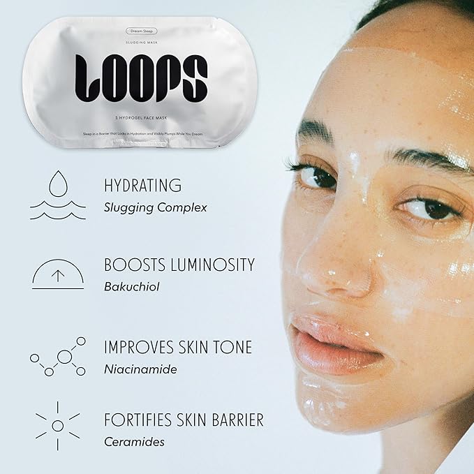 LOOPS VARIETY LOOP KIT - The Best Hydrogel Korean Face Masks for Every Skin Moment - Loops Face Mask - 5 Masks for Hydrating, Detoxifying, Repairing, Soothing, and Rejuvenating - All Skin Types 5pc