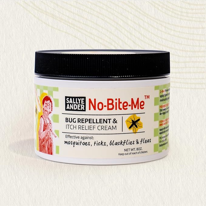 SALLYEANDER No Bite Me Natural Bug & Insect Repellent Lotion - DEET-Free Anti-Itch Cream - Safe for Kids, Infants & Adults - Repels Mosquitoes, Black Flies, and Fleas - Made in USA, 8oz