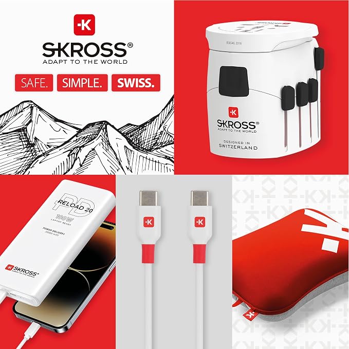 SKROSS Travel Adapter Pro 7A, White