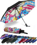 SY COMPACT Travel Umbrella - Windproof Automatic Compact Umbrella for Rain, Lightest 8-Rib, Small, Strong & Portable, Durable Grip, Fits Backpack & Car, Factory Direct (UV Available)