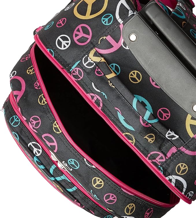 Rockland Double Handle 17" Rolling Backpack, Peace