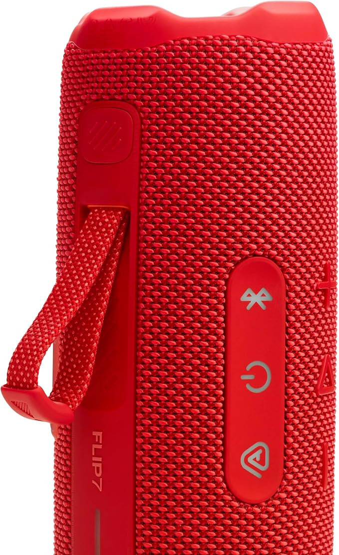 JBL Flip 7 - Portable Waterproof and Drop-Proof Speaker with AI Sound Boost, 16Hrs of Playtime, and PushLock System with Interchangeable Accessories (Red)