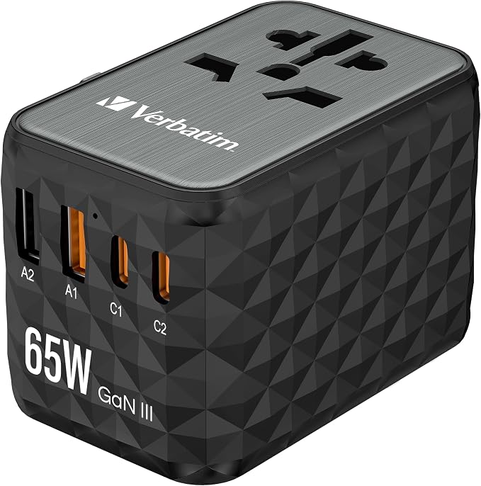 Verbatim UTA-05 GaN III 65W Universal Travel Adapter