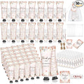50 Sets 200 Pcs Pink Floral Baby Shower Gifts Bulk Hand Lotion and Lip Balm Wedding Party Favors Floral Theme Bride Shower Travel Size Hand Lotion and Lip Balm with Organza Bags Tags